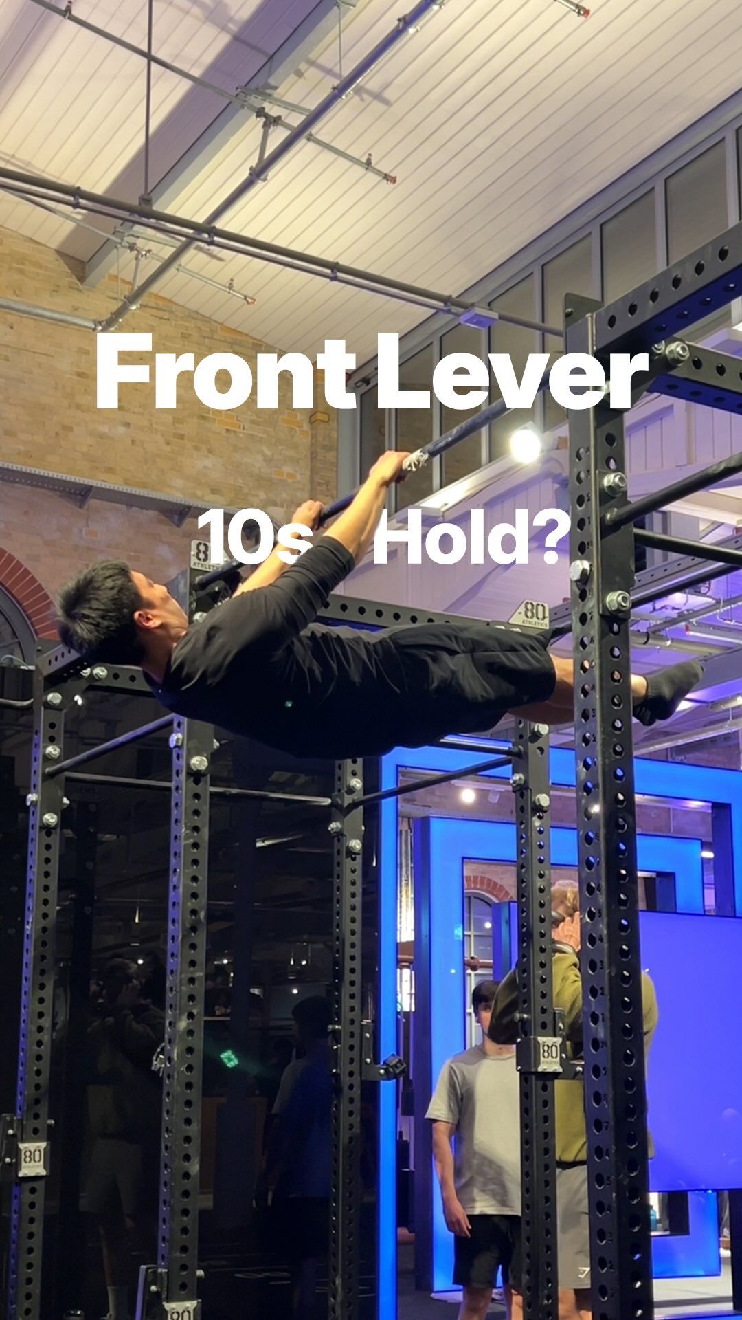 front lever hold on the bar